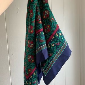 Vintage Satin Green Paisley Scarf Top